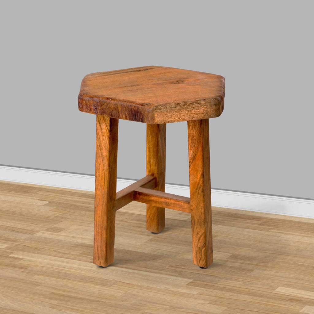 18 Inch Acacia Wood Side Table with Live Edge Top S437218
