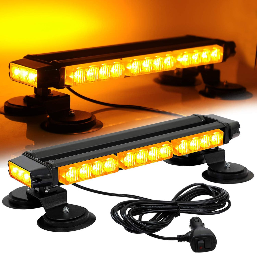 16.8 Inch LED Strobe Flashing Light Bar, 26 Modes Amber Pack of 2 B3387
