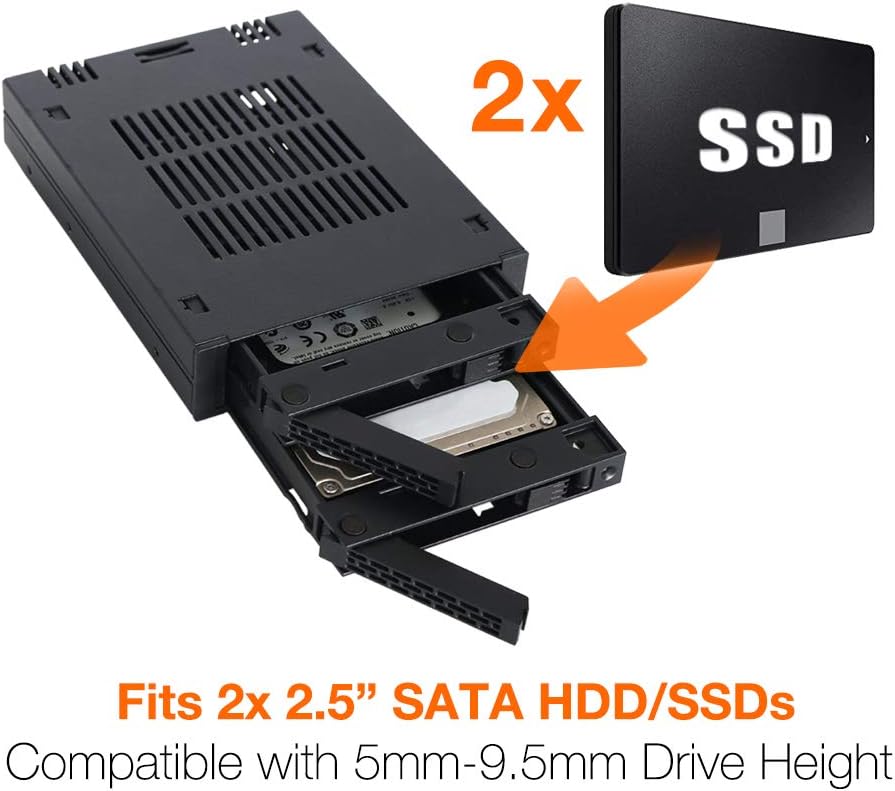 2 x 2.5 SAS/SATA HDD/SSD Mobile Rack for 3.5" Bay N692