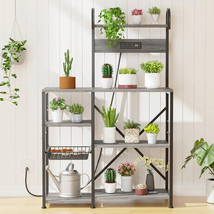 6 Tier Kitchen Bakers Rack with Power Outlet P2319