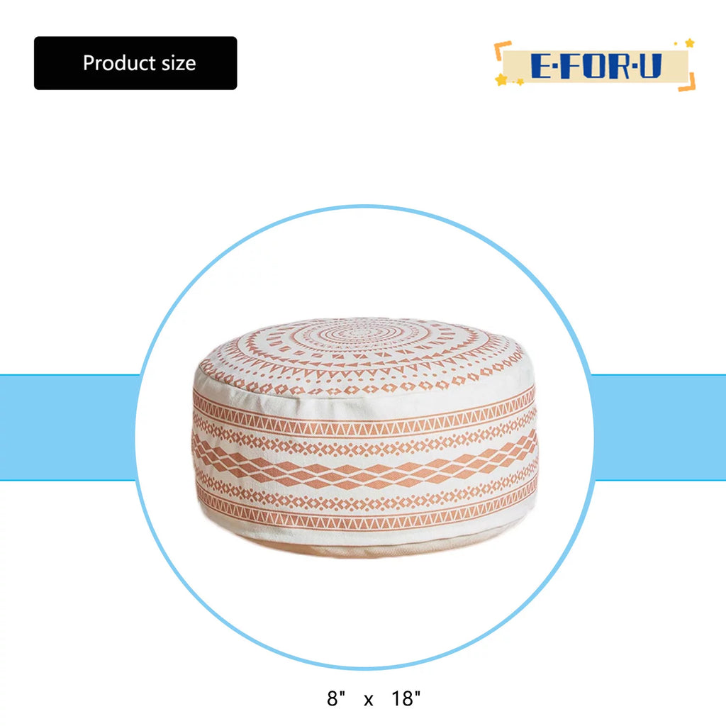 Round Pouf Ottoman Cover T933282