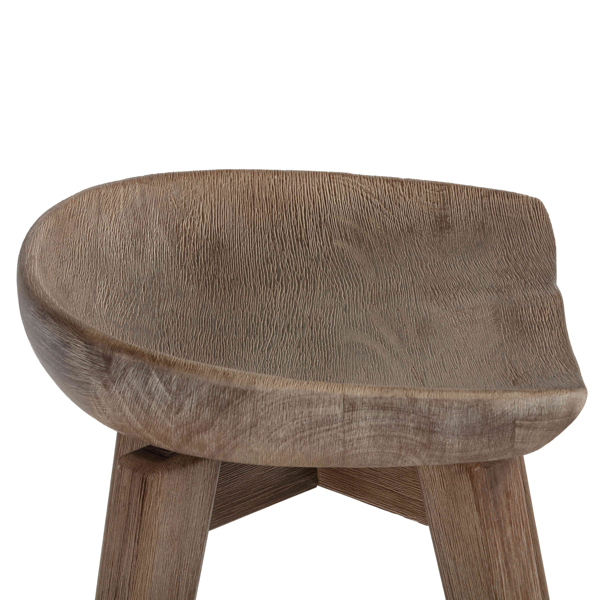 24" Gray Whitewash Solid Wood Swivel Counterstool X321672