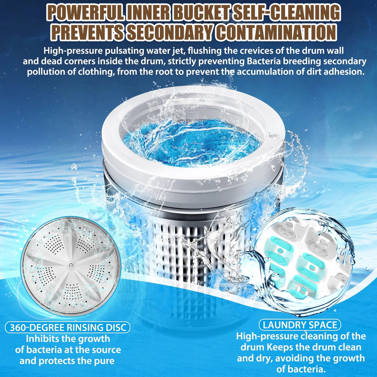 15.6lbs Fully Automatic Portable Washing Machine K79771