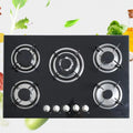 30" 5 Burners Black Tempered Glass Gas Cooktop V65073