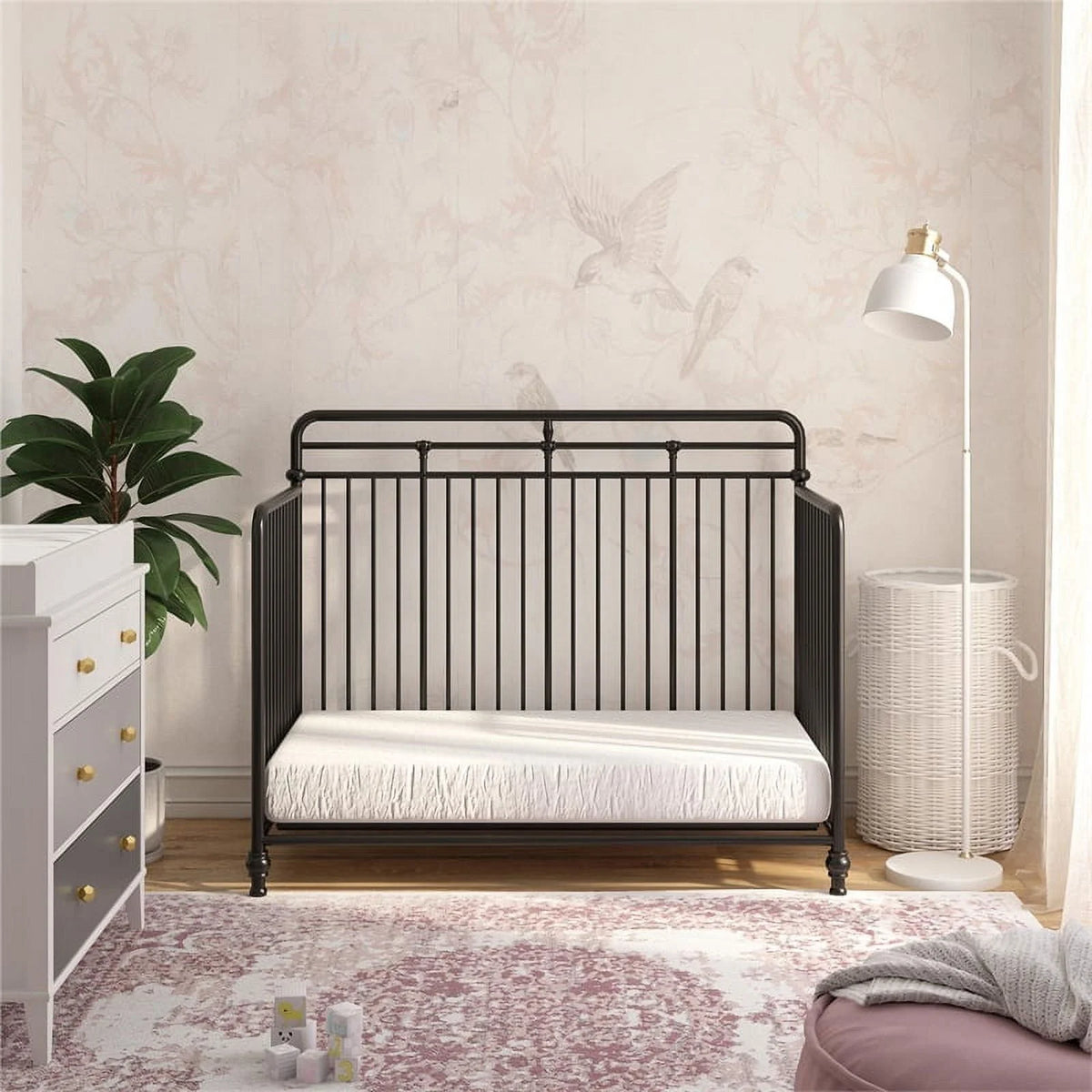 Black Metal 3 in 1 Convertible Crib M395