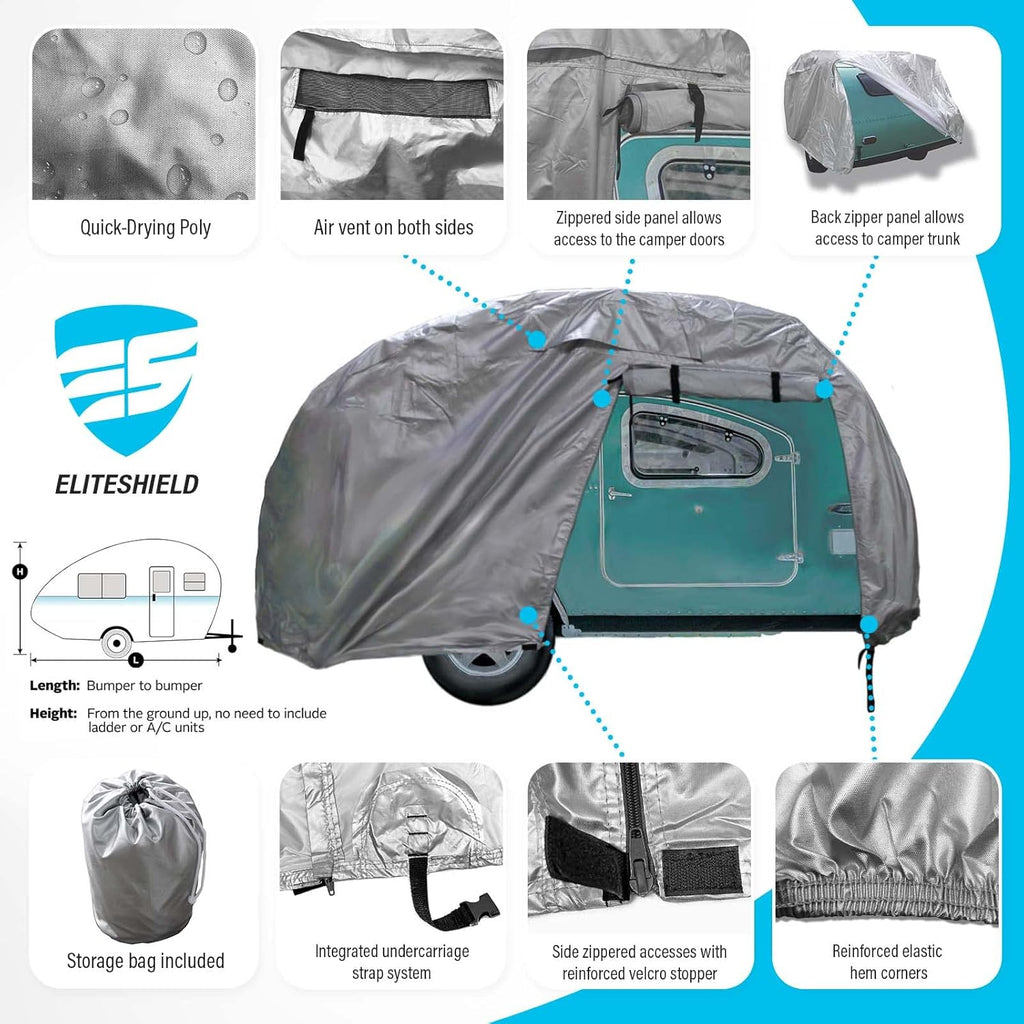 Teardrop Trailer Camper Cover Fits 12'–15'L, 7'W C929