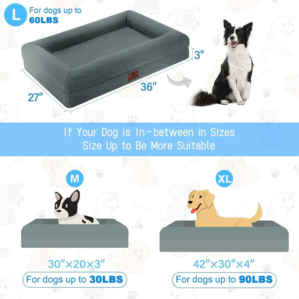 Waterproof Washable Dog Bed with Removable Cover and Bolster S457
