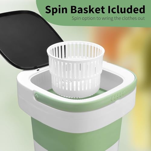 Portable 15L Foldable Mini Washing Machine with Spin Basket S948257