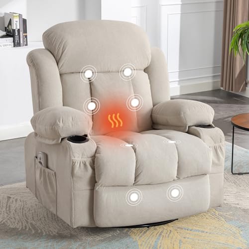 Massage Recliner Chair with Heat and Vibration Grey G903