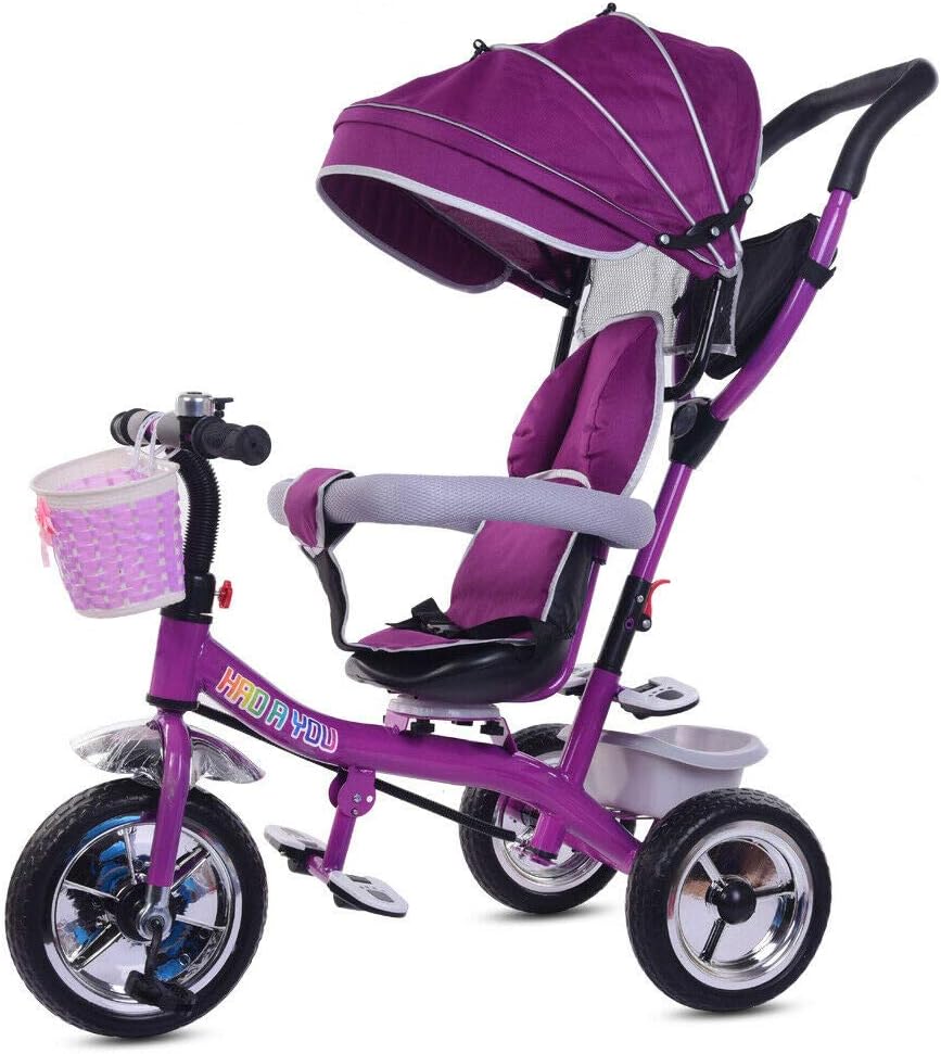 4 in 1 Pink Kids Tricycle with Canopy Q22035