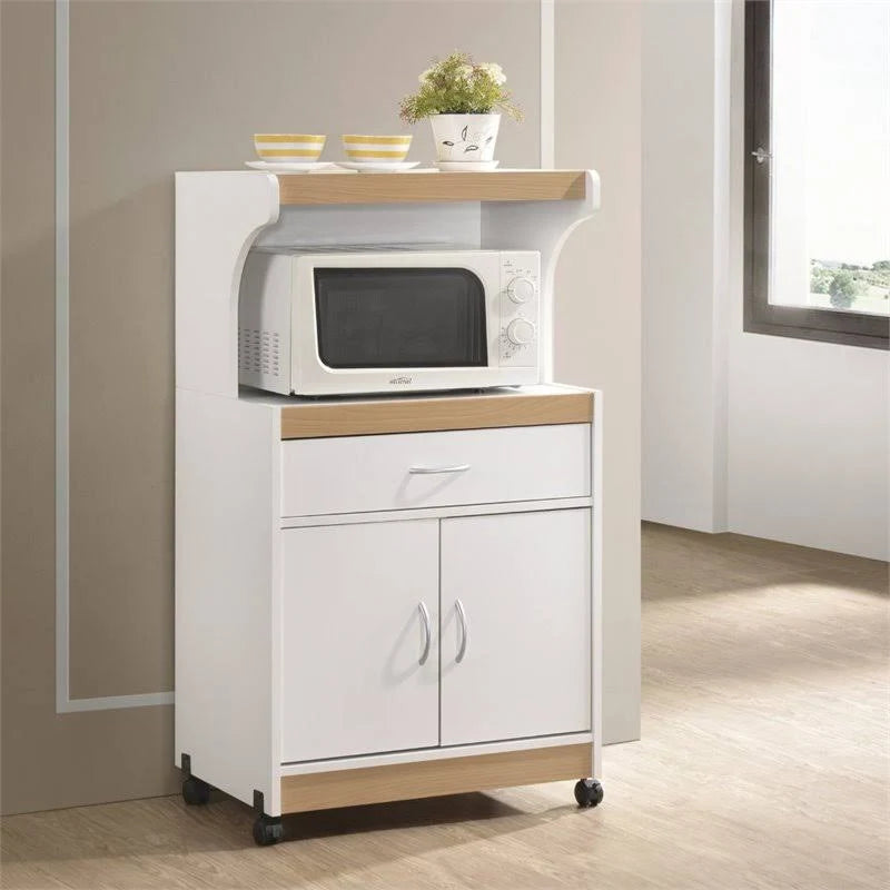 White Microwave Kitchen Cart E204