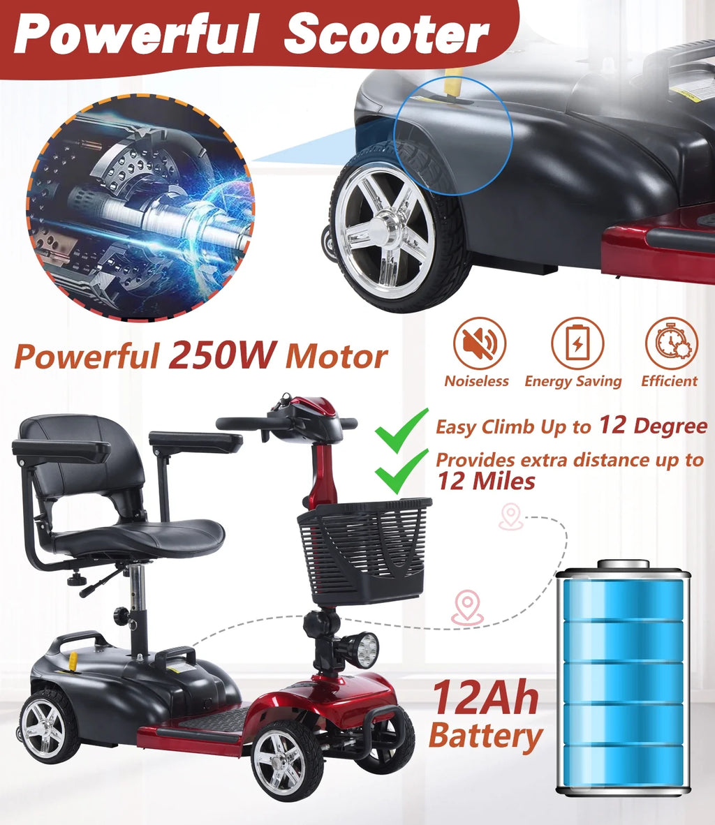 4 Wheel Electric Powered Mobility Scooter X1649
