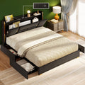 Queen Bed Frame with Storage Headboard and 4 Drawers B36881