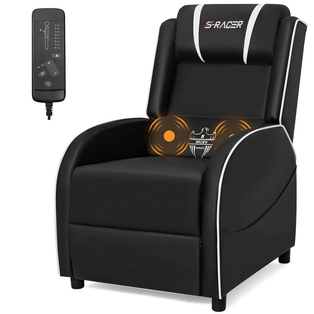 Purple PU Leather Massage Gaming Recliner Chair M37011
