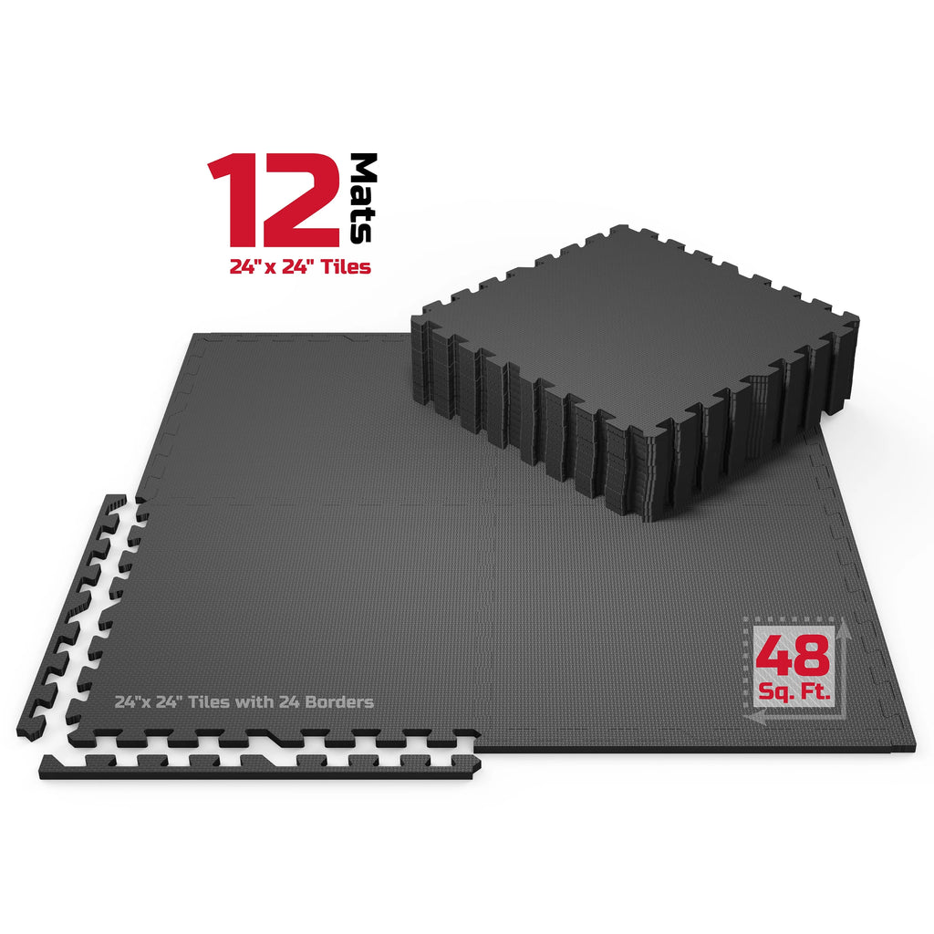 12-Pack Foam Puzzle Exercise Mat 1/2 in. Z613