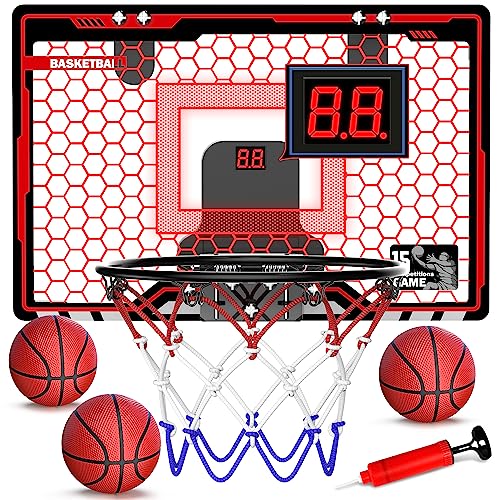 Indoor Basketball Hoop with LED Light and Scoreboard V84996