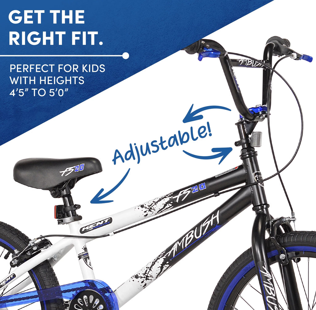 20 Boy's BMX Child Bike Black/Blue D289081