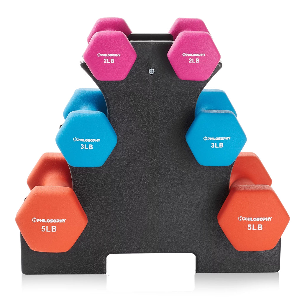 Neoprene Dumbbell Hand Weight with Stand, 20 Lbs. R498811