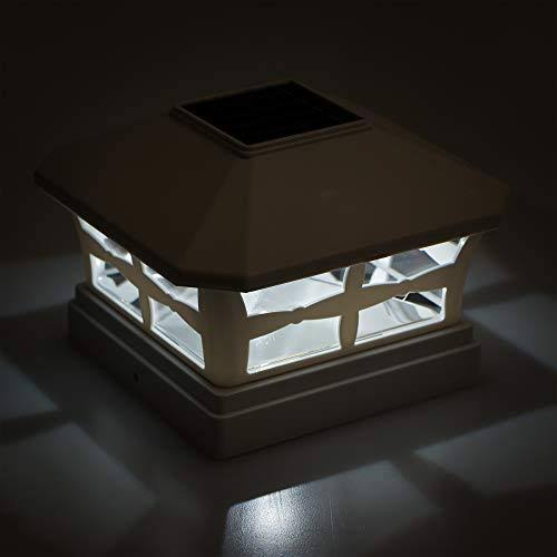 6 Pack White Solar Powered Post Cap Light X766646