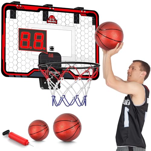 Indoor Basketball Hoop with LED Light and Scoreboard V84996