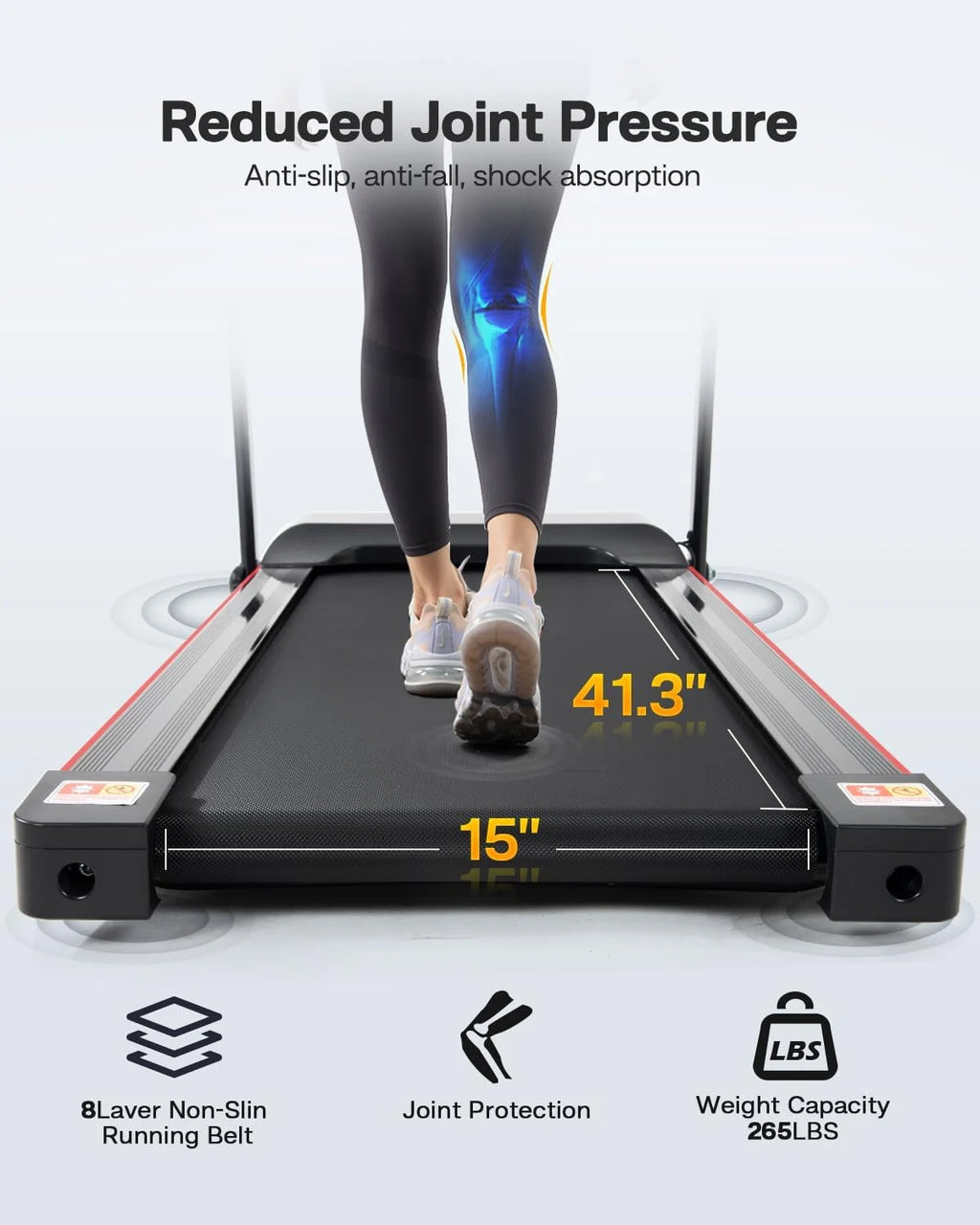 Foldable Incline Treadmill 2.5HP 265 LBS U39932