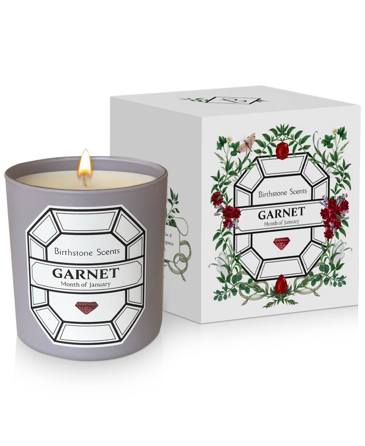 Garnet Candle 8.5-oz. Grey Jar L23004
