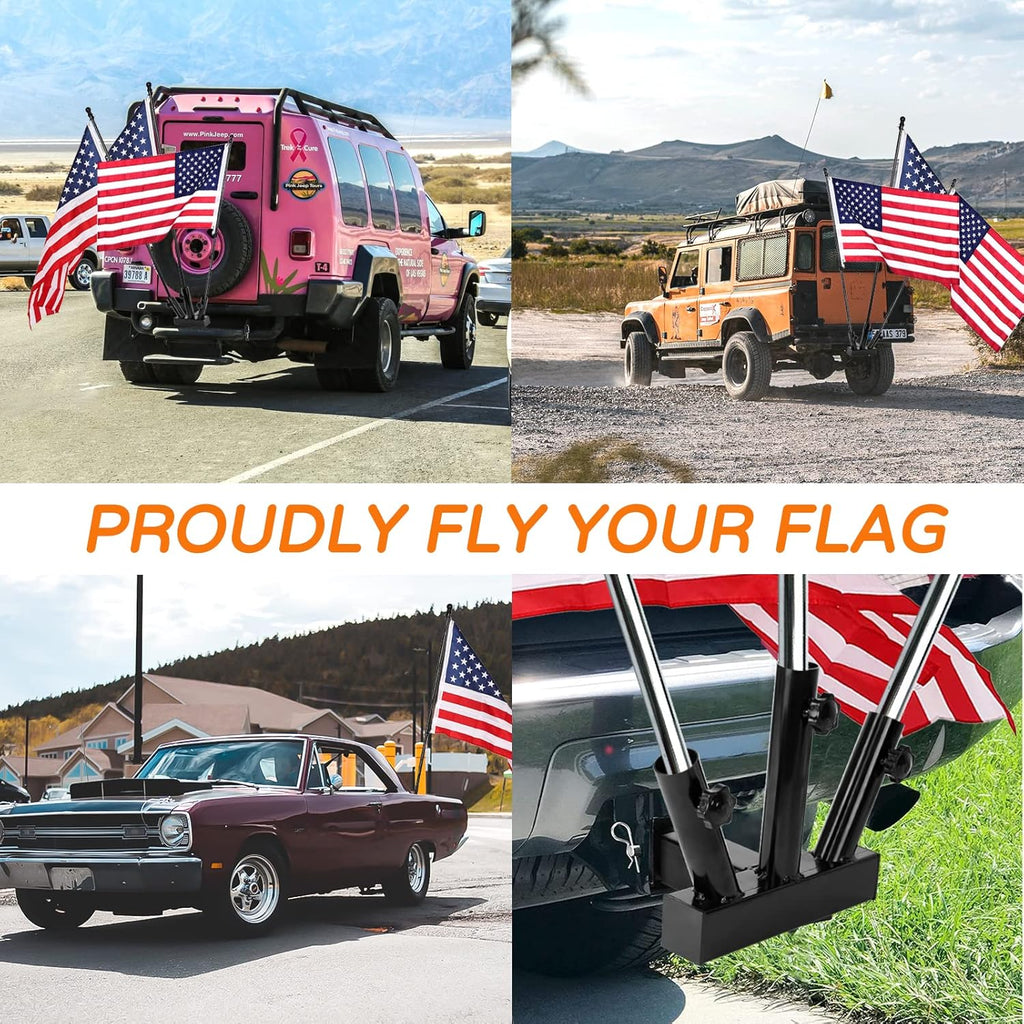 Hitch Mount Flagpole Holder for 2 inches Receiver Y8451