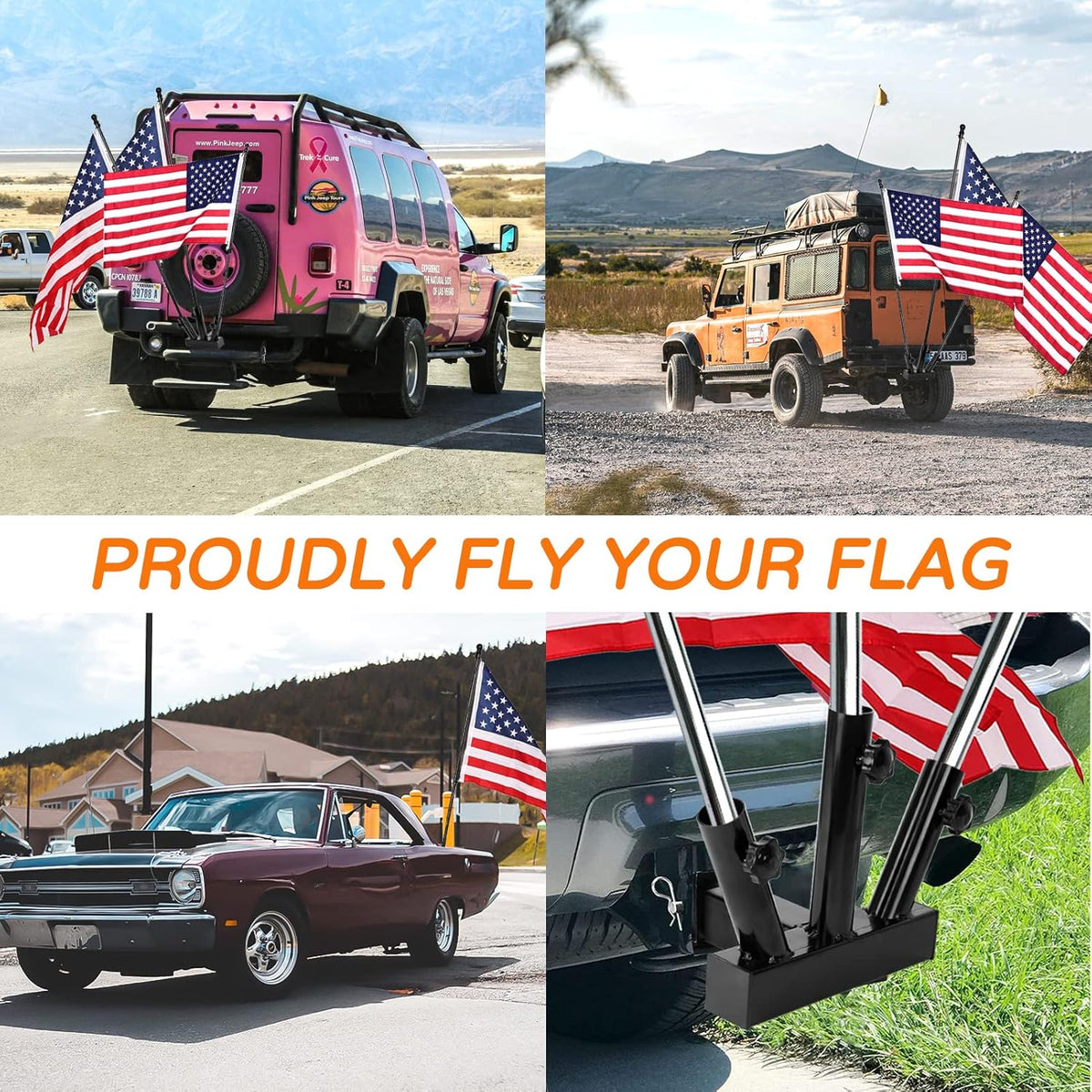 Hitch Mount Flagpole Holder for 2 inches Receiver Y8451