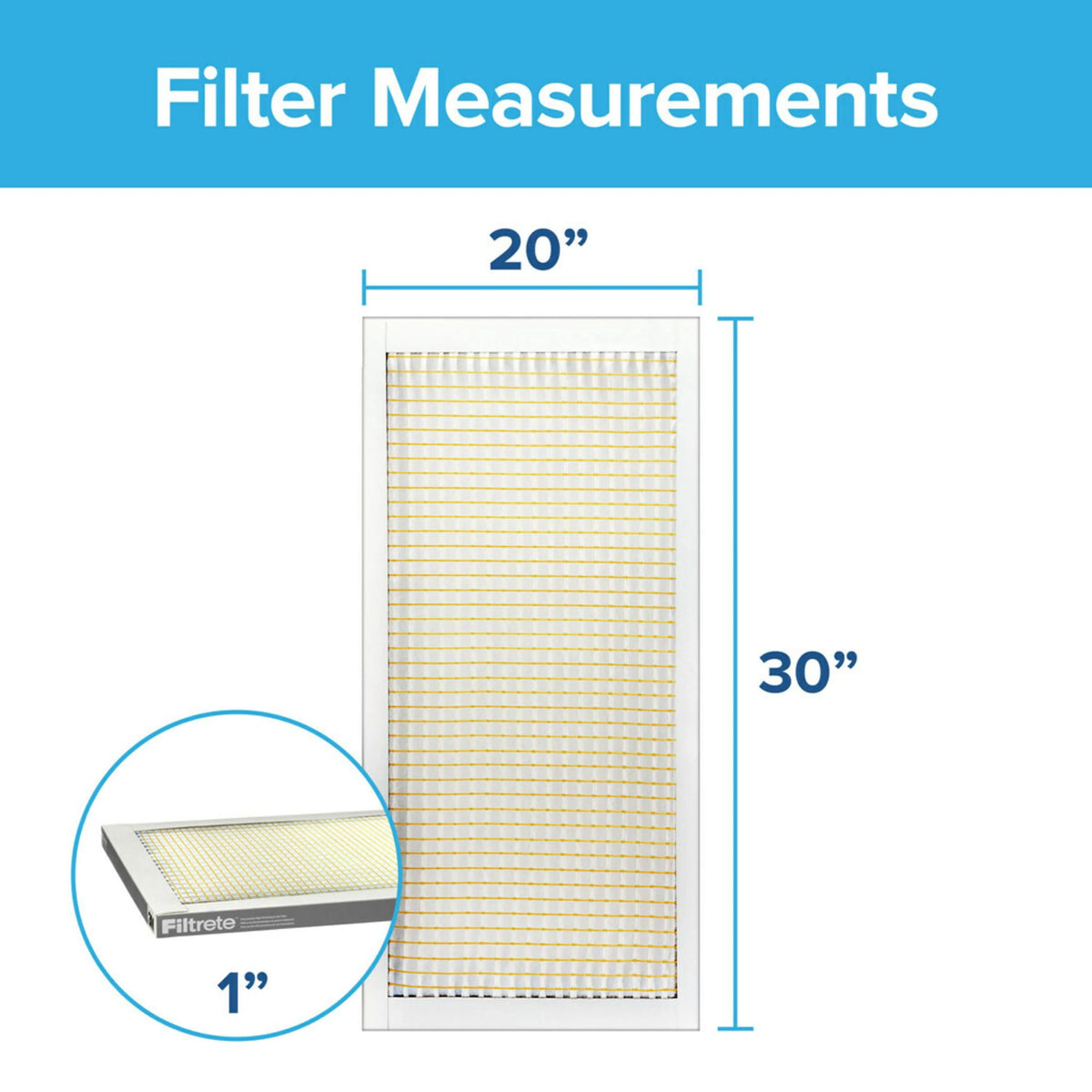 20x30x1 Air Filter, MERV 5, 4 Filters T8048