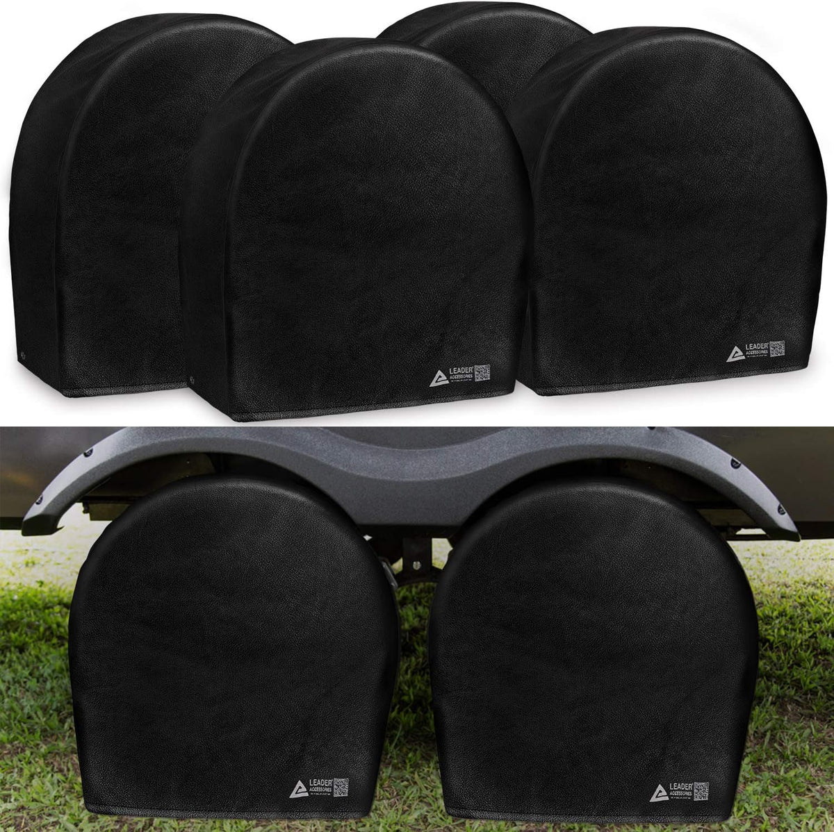 4 Pack Black Heavy Duty Waterproof Tire Covers F191955