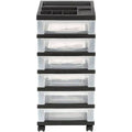 Black 6 Drawer Storage Cart F42922
