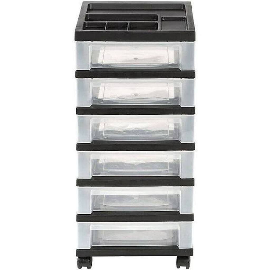 Black 6 Drawer Storage Cart F42922
