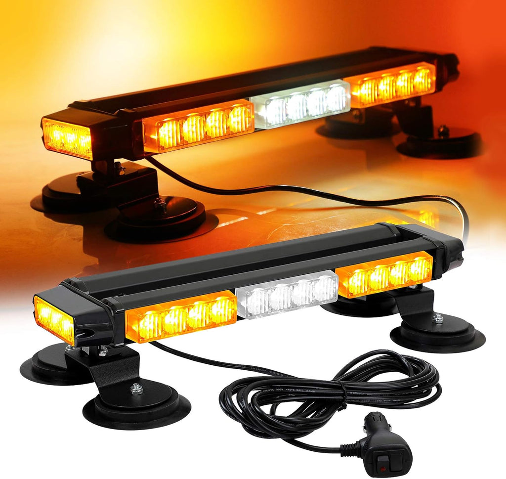 16.8 Inch LED Strobe Flashing Light Bar, 26 Modes Amber Pack of 2 B3387