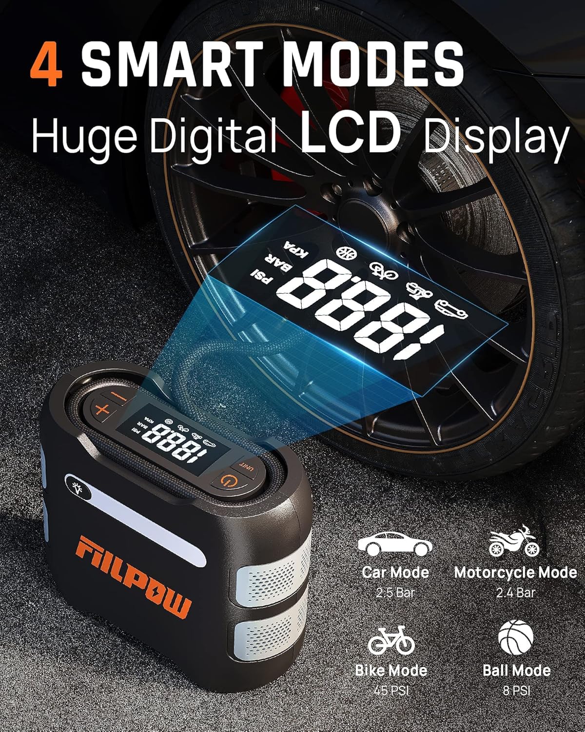 Portable Air Compressor Tire Inflator 150 PSI with Digital Display T92402