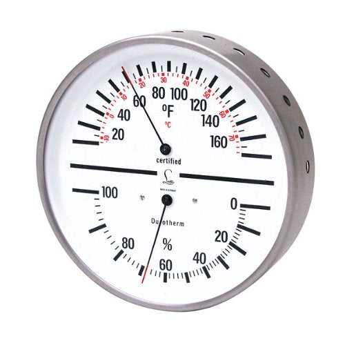Humidity and Temperature Dial Indicator with White Face and Stainless Steel Case Y602