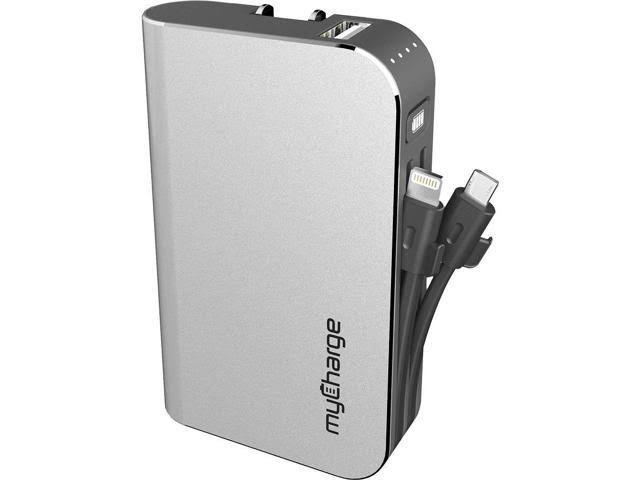 Portable Charger Power Bank 6700 mAh External Battery Pack Foldable Plug Built in Cables K6066
