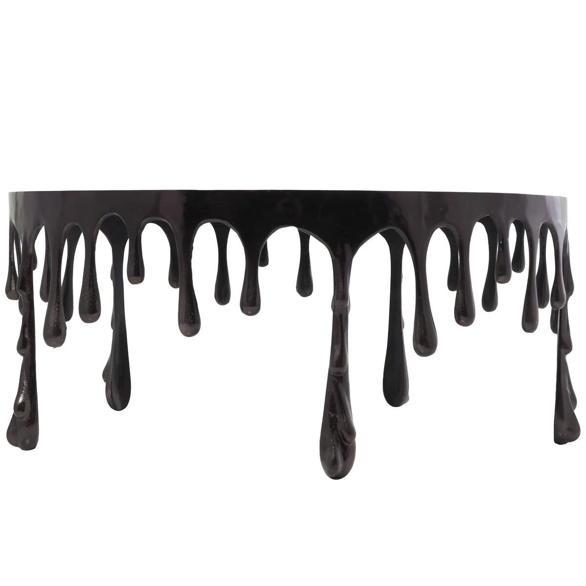 36" x 16" Black Aluminum Glass Top Coffee Table Q1070