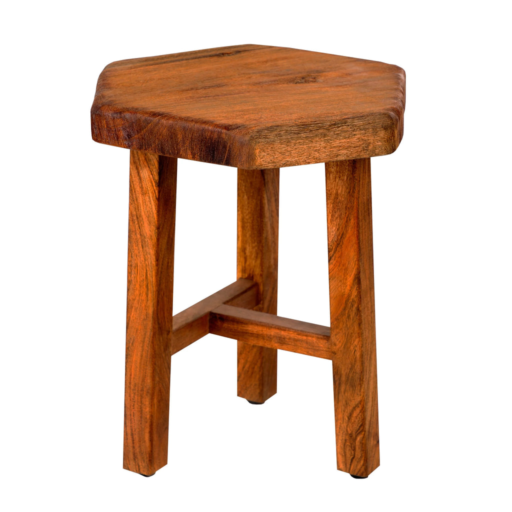 18 Inch Acacia Wood Side Table with Live Edge Top S437218