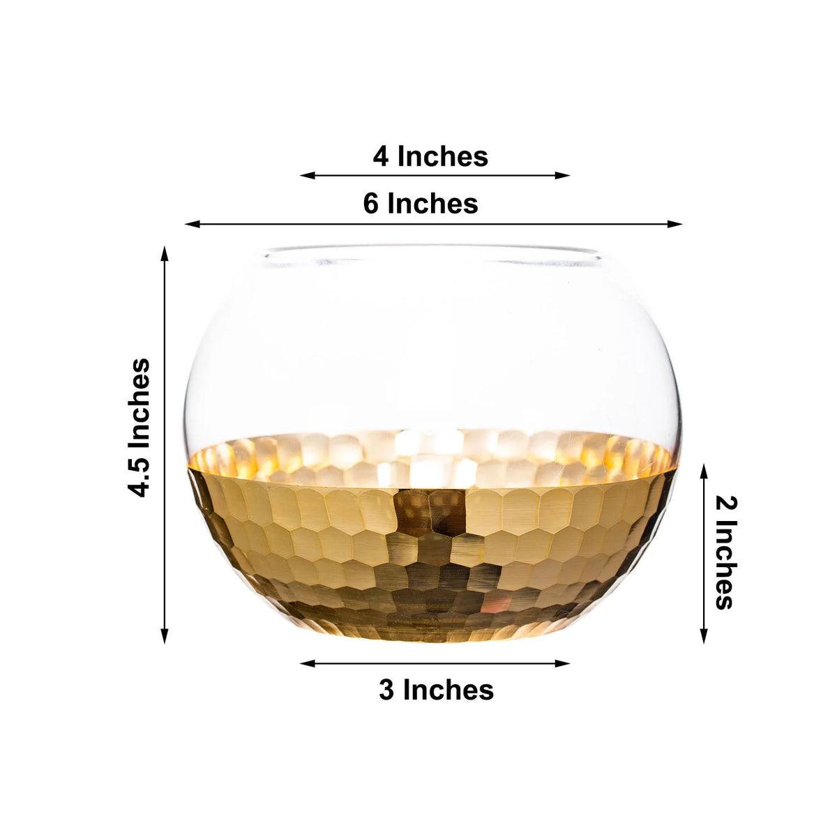 4.5" Gold Glass Candle Holders S7524