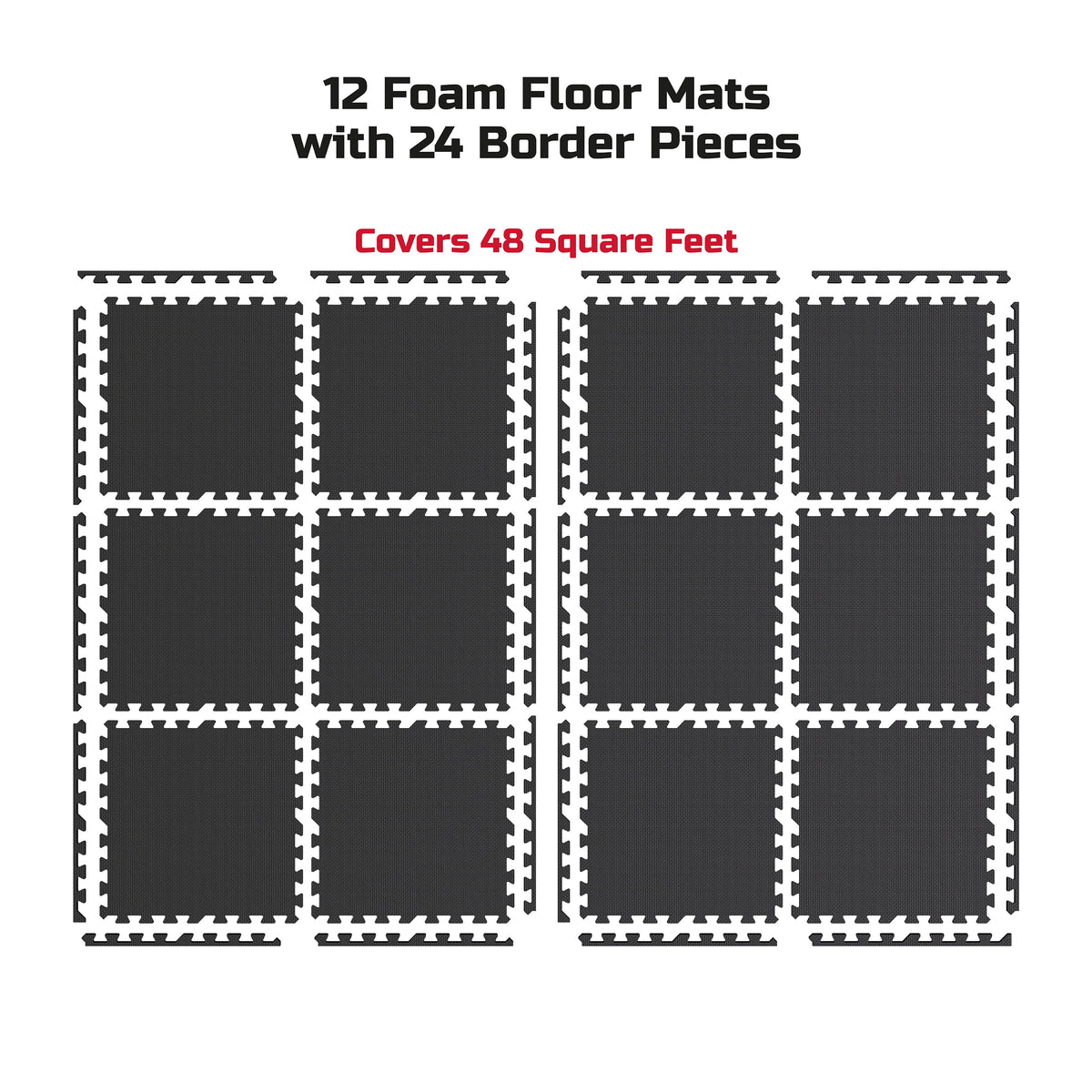 12-Pack Foam Puzzle Exercise Mat 1/2 in. Z613