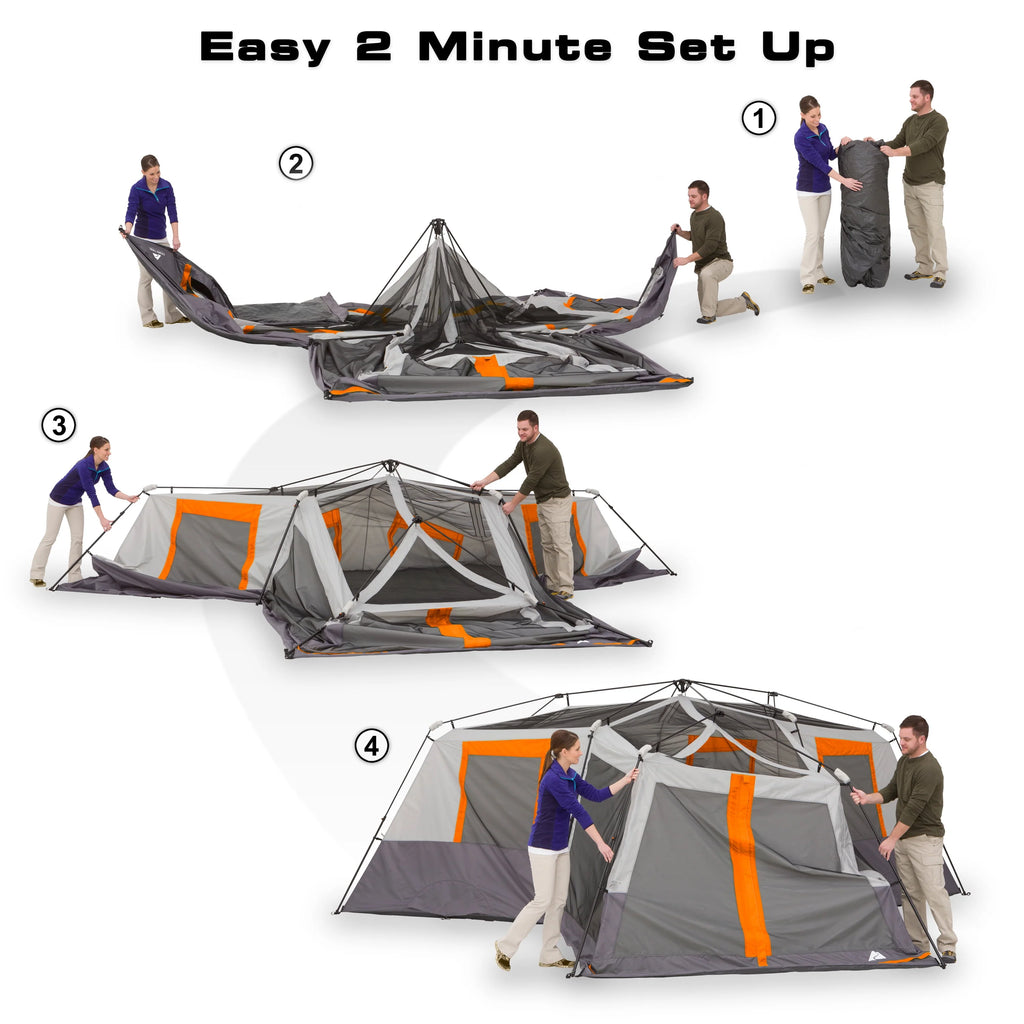 20' x 18' 12-Person 3-Room Instant Cabin Tent with Screen Room E57951