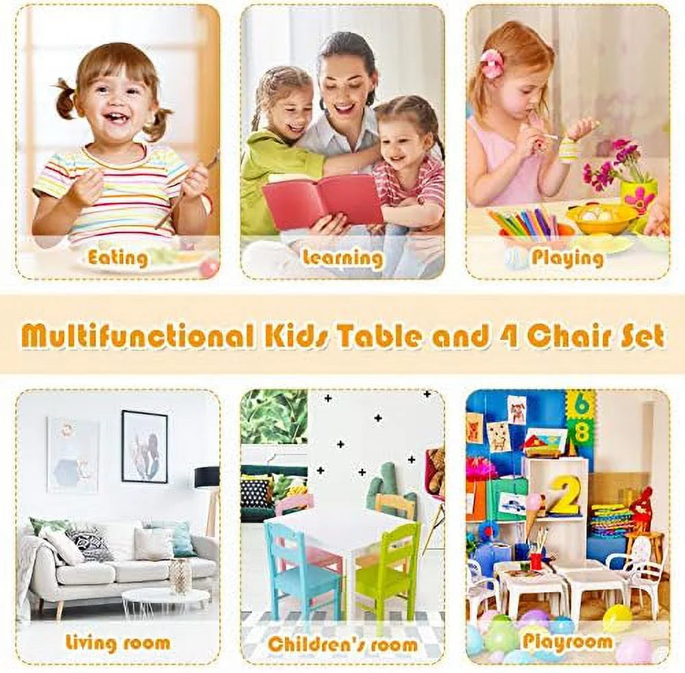 5 Piece Wood Table and Chair Set T2755