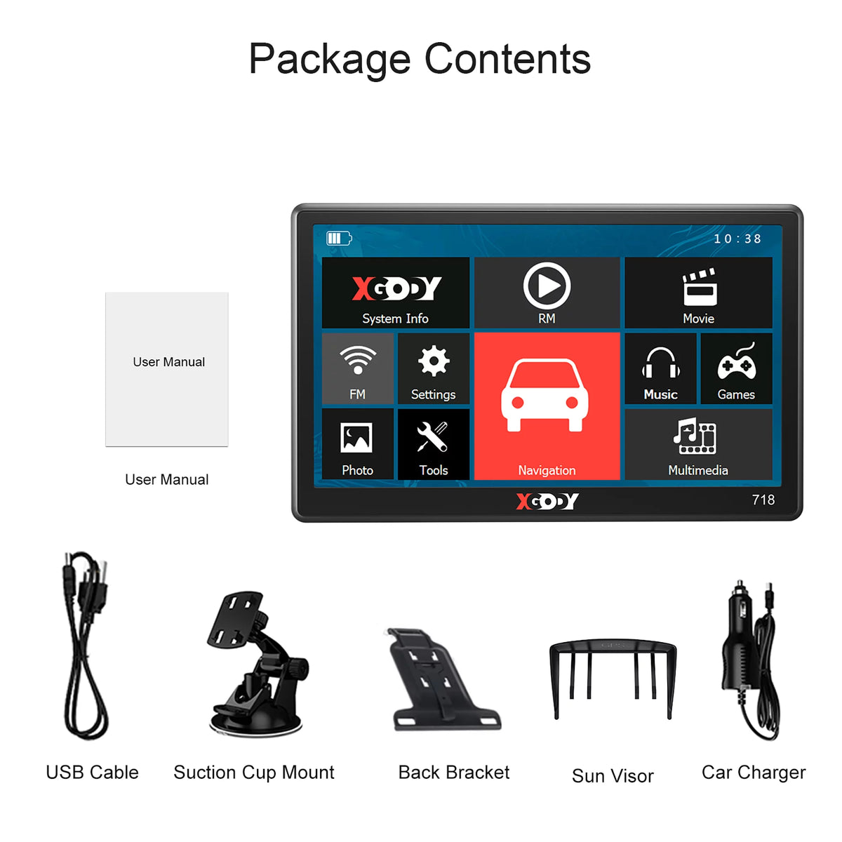 7 inch GPS Navigation with Voice Guidance Speed Camera Warning V269