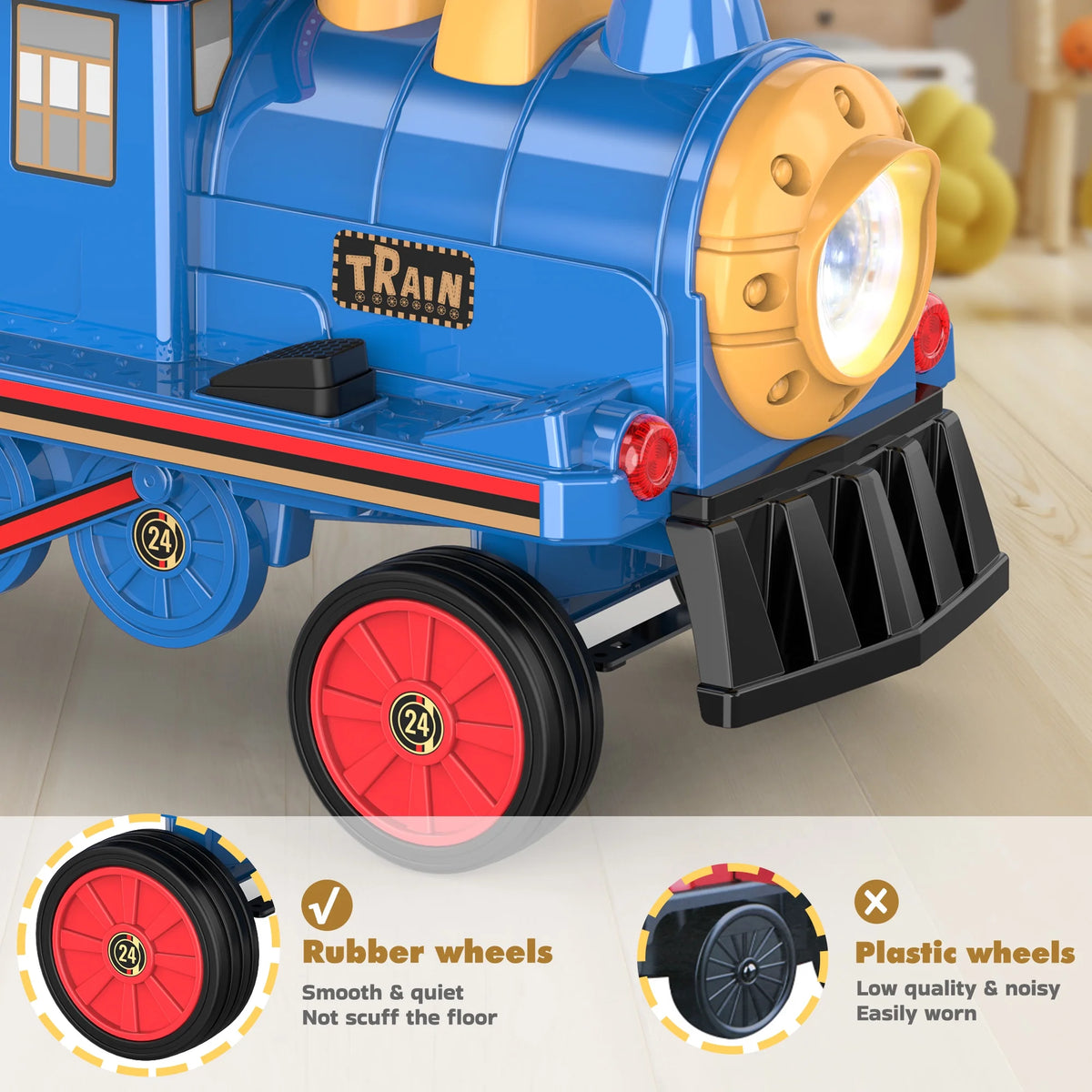 12 Volt 2 Seater Kids Ride on Train with Storage Box E859