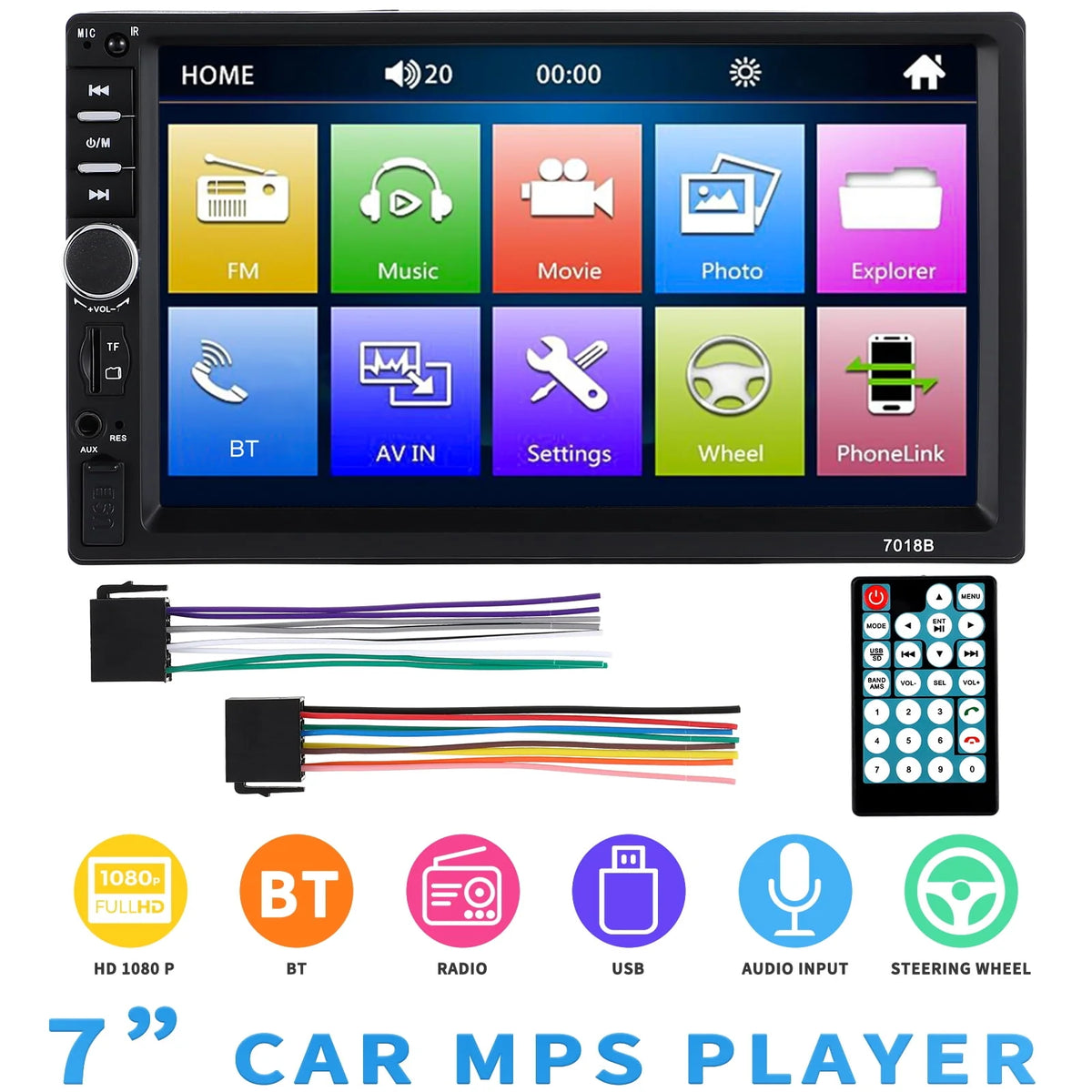 7 Inch Double Din Car Stereo with CD Player T78960