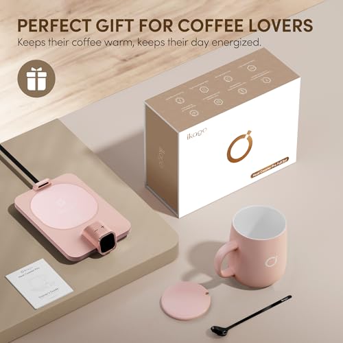 Black 15oz Temperature Control Electric Coffee Mug Warmer Set M7464