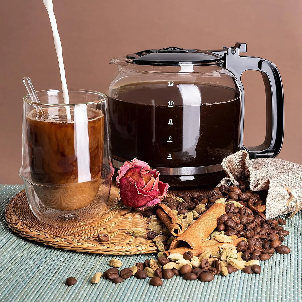 12 Cup Black Coffee Maker Y8338