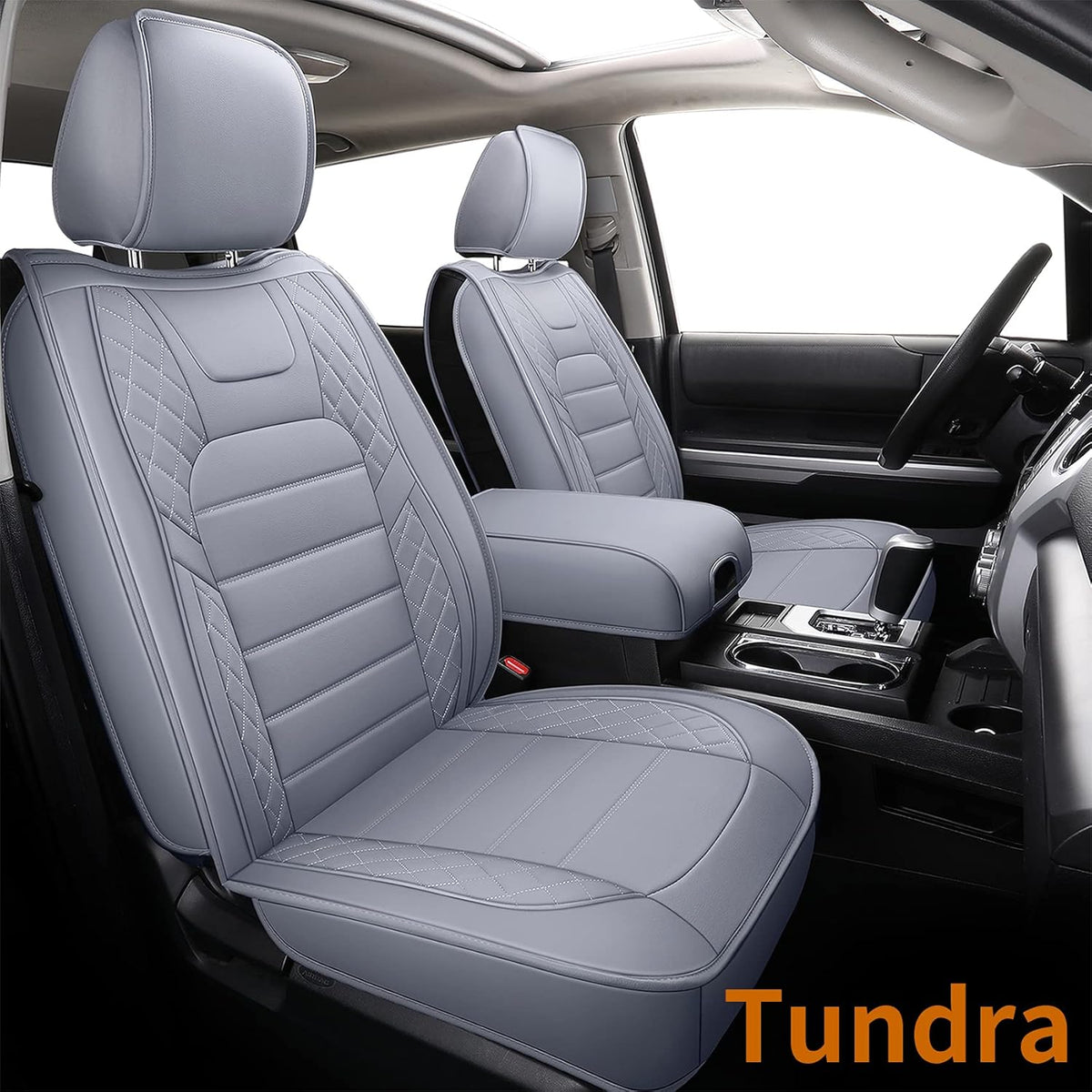 Black Faux Leather Seat Covers Front Set 2 pcs Y10352