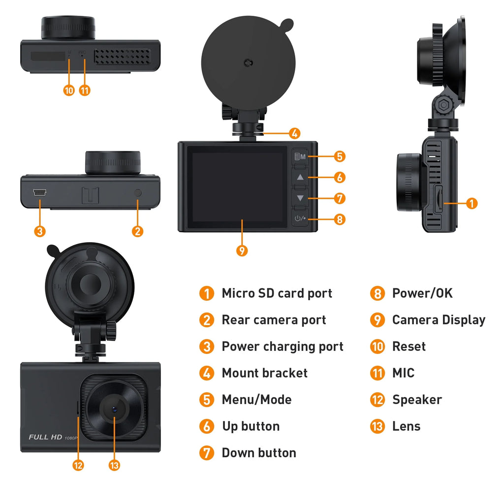 1080P Full HD Dash Cam with Night Vision Z35128