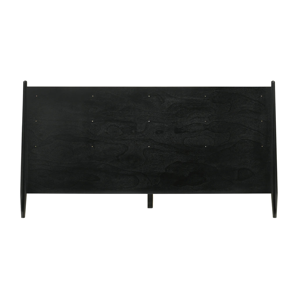 King Platform Wood Bed Frame Black Q453